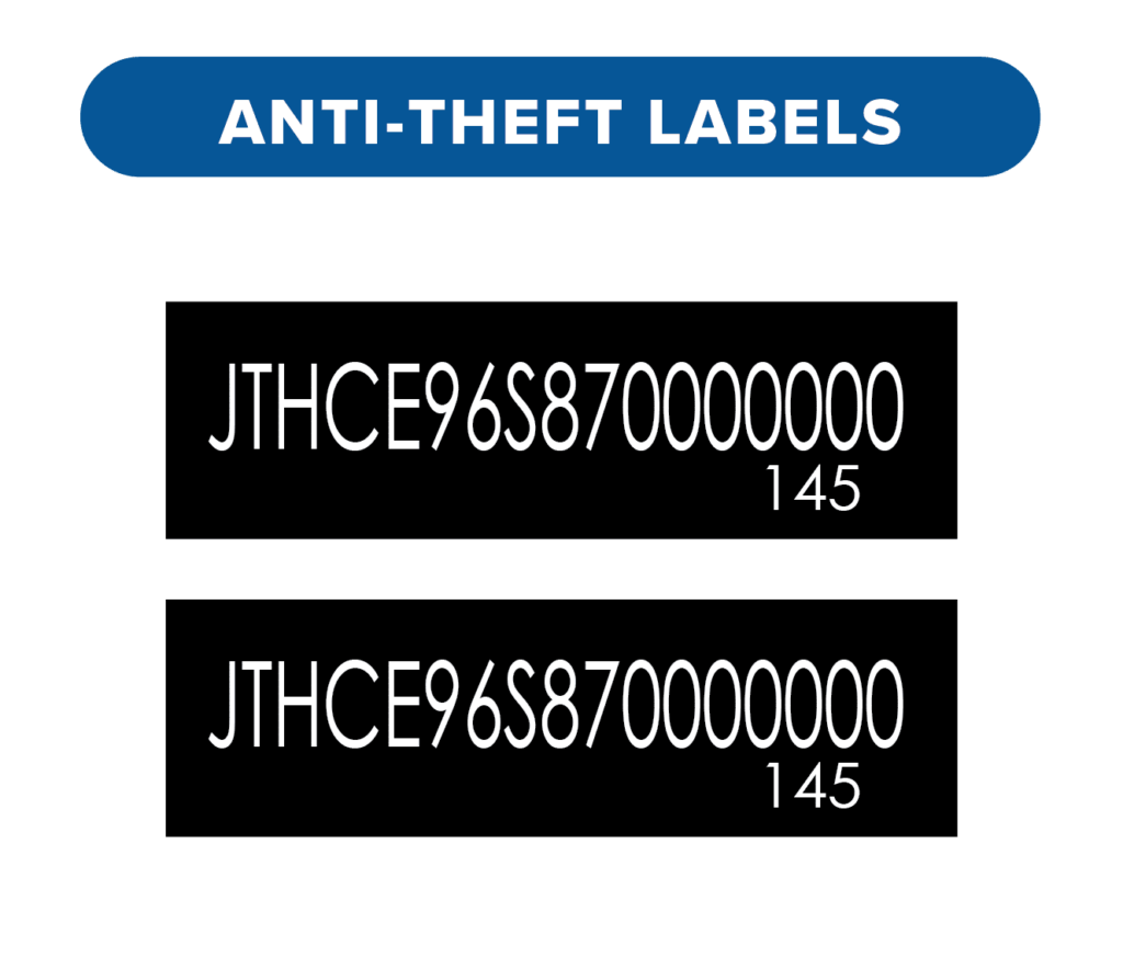 Auto Data Labels, car labels, vin labels replacement, vehicle certification label, door vin sticker replacement